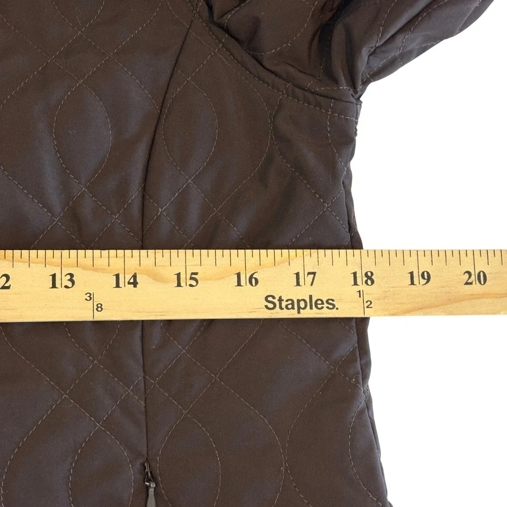 LL Bean Quilted Thinsulate Insulated Jacket Womens Small Petite‎ Zip Up Brown